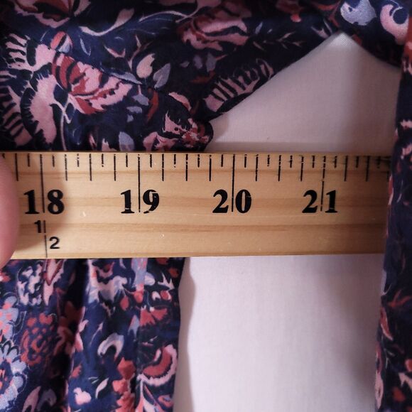 Rebecca Taylor Top Small Navy Floral Keyhole La Vie - Picture 7 of 11